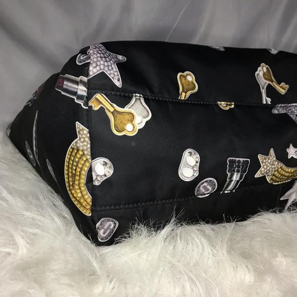Marc Jacobs Graphic Print Nylon Tote Satchel Bag EUC Stars Keys Rainbows - Picture 10 of 14